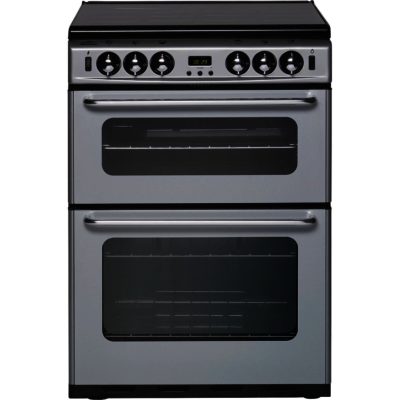 New World 600TSIDOMS 60cm Gas Cooker Double Oven with FSD in Silver